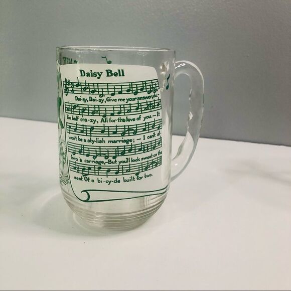 vintage hazel atlas old time music clear beer mugs 5 inch 3 included - Picture 5 of 9